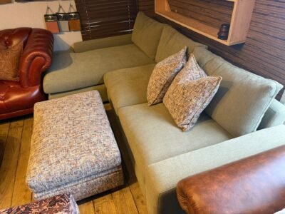 Zara corner sofa in salice spring and ottoman