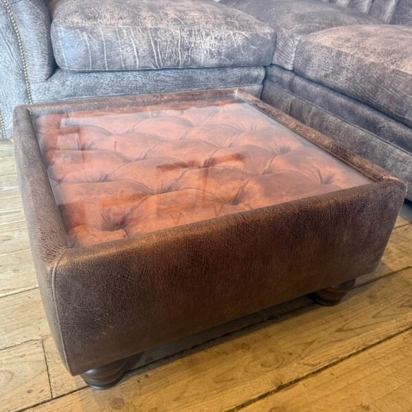 Victoria glass top Ottoman