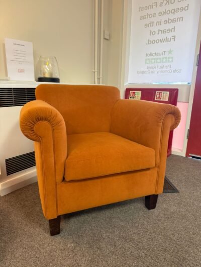 Wentworth chairs in Notting Hill plain velvet orange