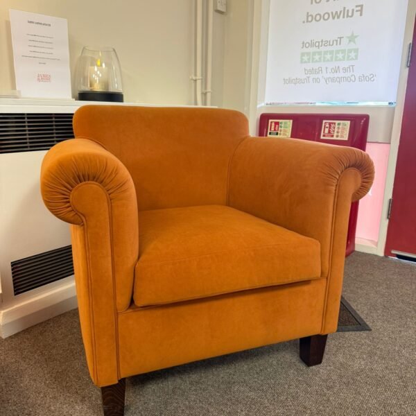Wentworth chairs in Notting Hill plain velvet orange